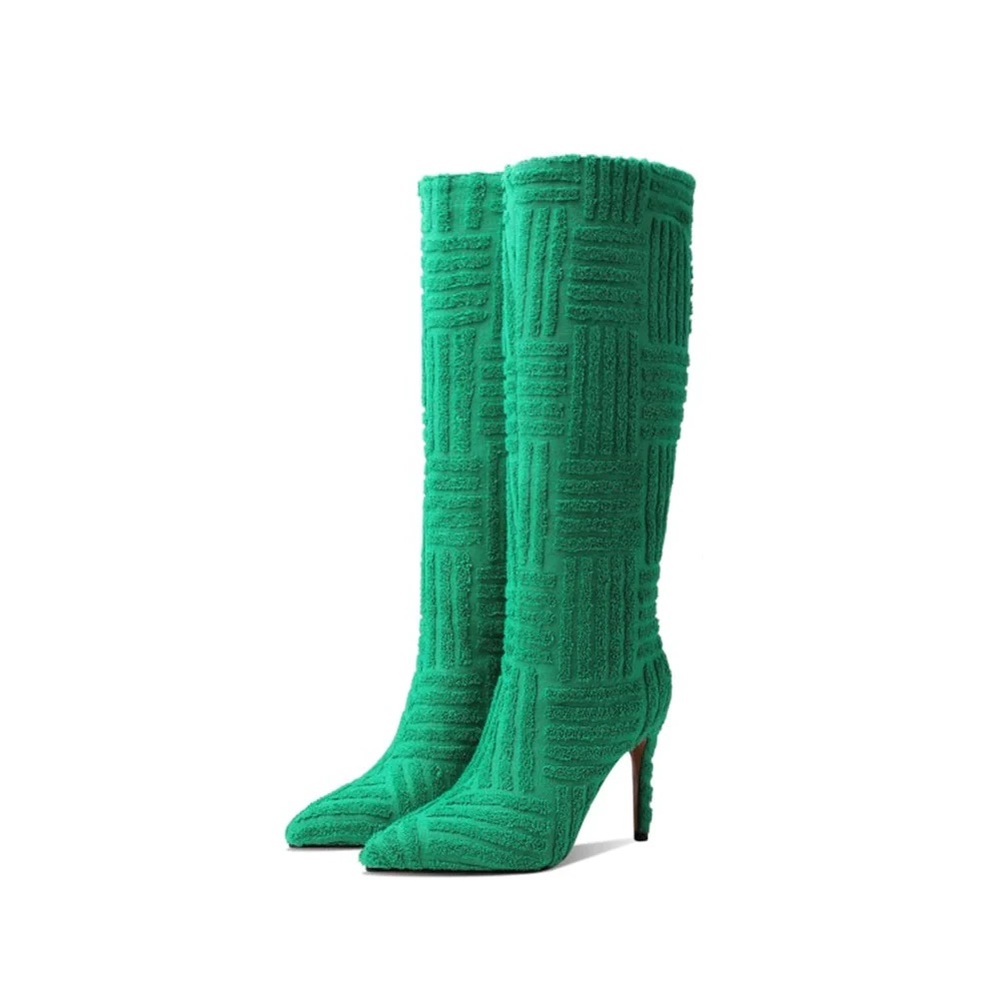 Multi Stripe Imprint Heeled Boots